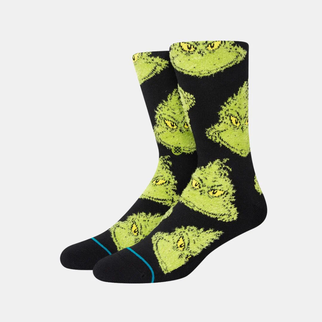 The Grinch Mean One Crew Socks (Black)