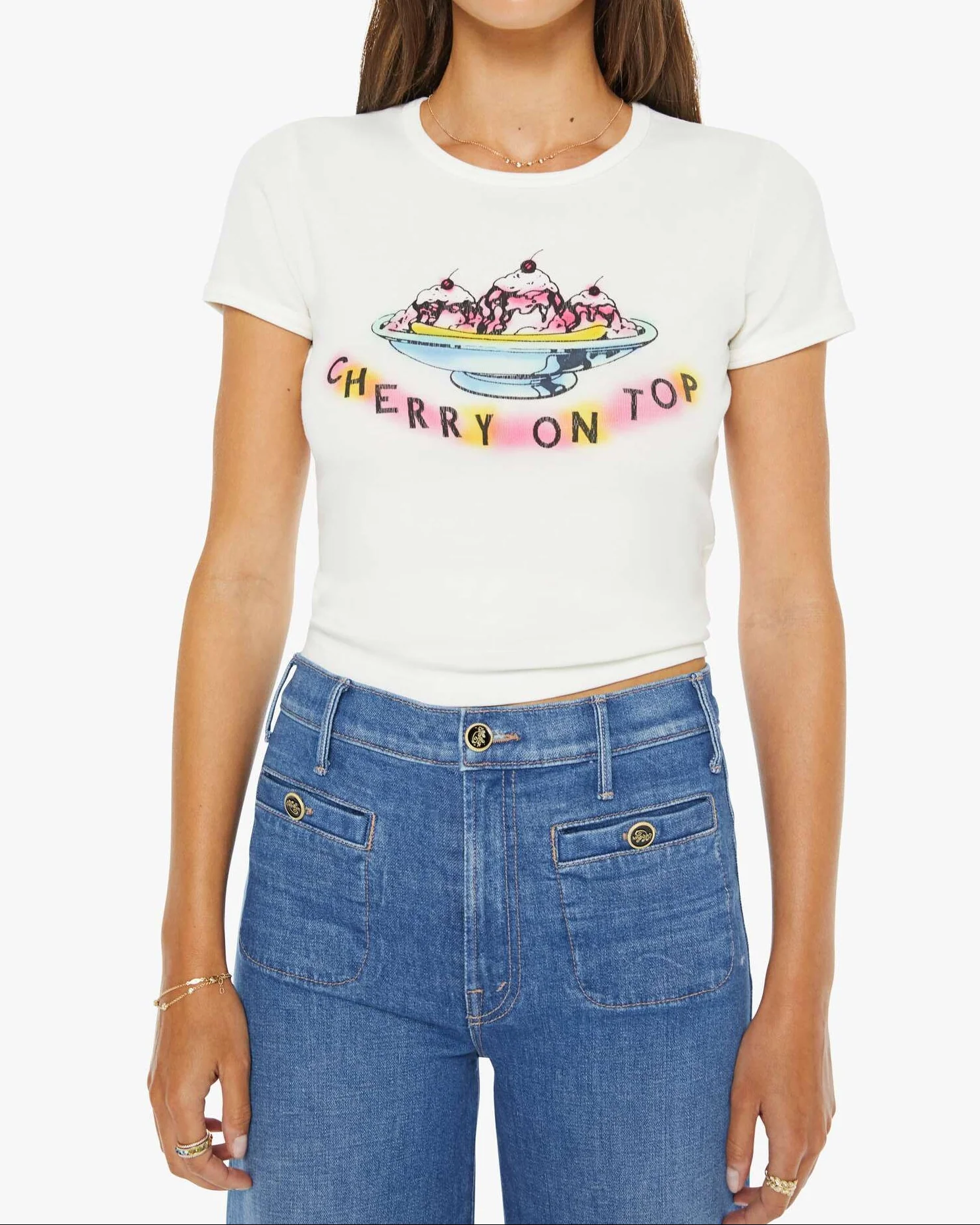 The Itty Bitty Ringer Tee (Cherry On Top)