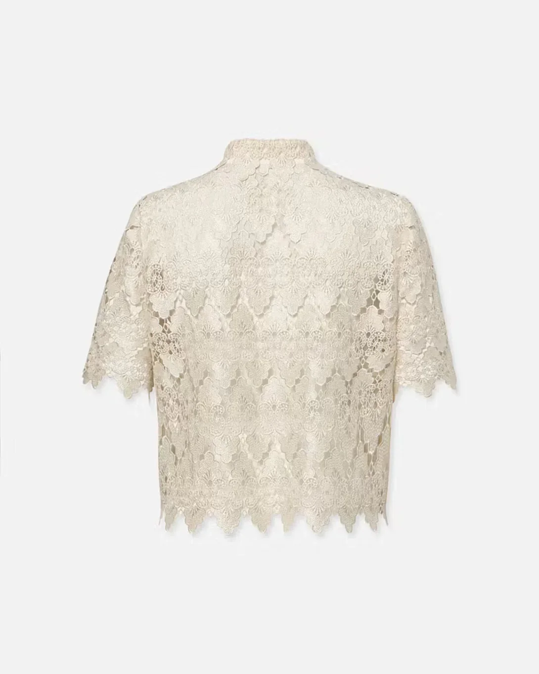 The Lace Button Up Shirt (Ecru) - Image 2