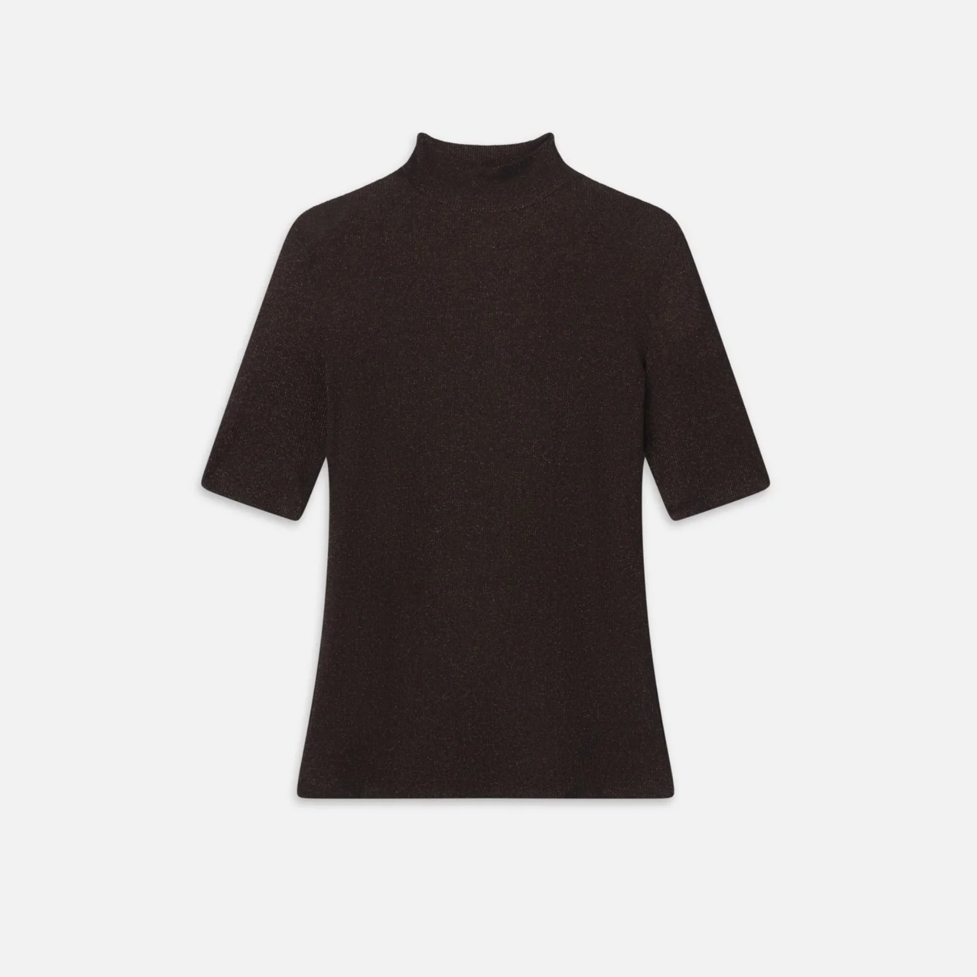 The Lurex Mock Neck Tee (Americano) - Image 7