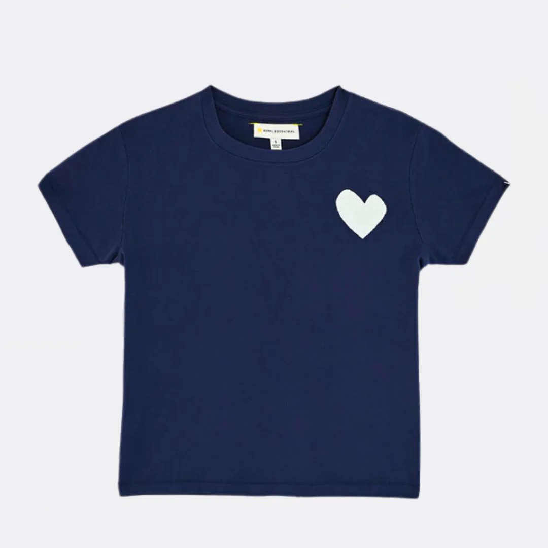 The Suke Tee Contrast Imperfect Heart (Indigo) - Image 2