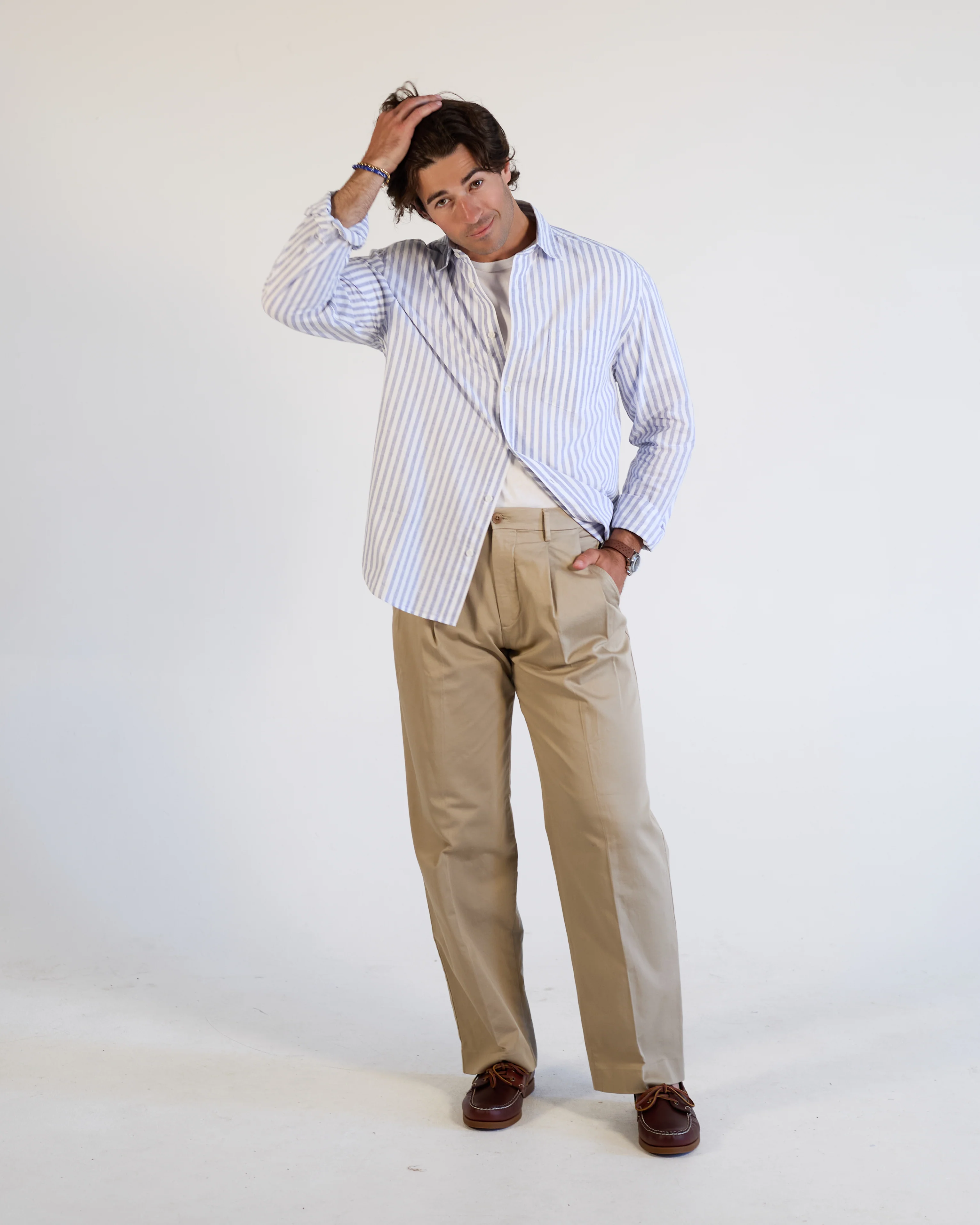 Theo 5397 Cotton Linen Stripe Shirt - Image 9