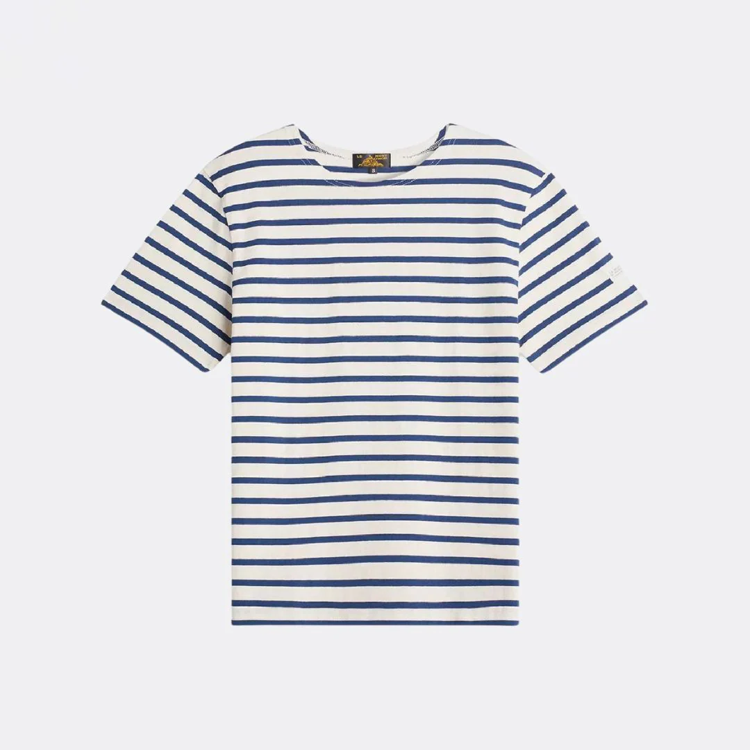 Thibalt Striped T-Shirt (Off White + Navy)