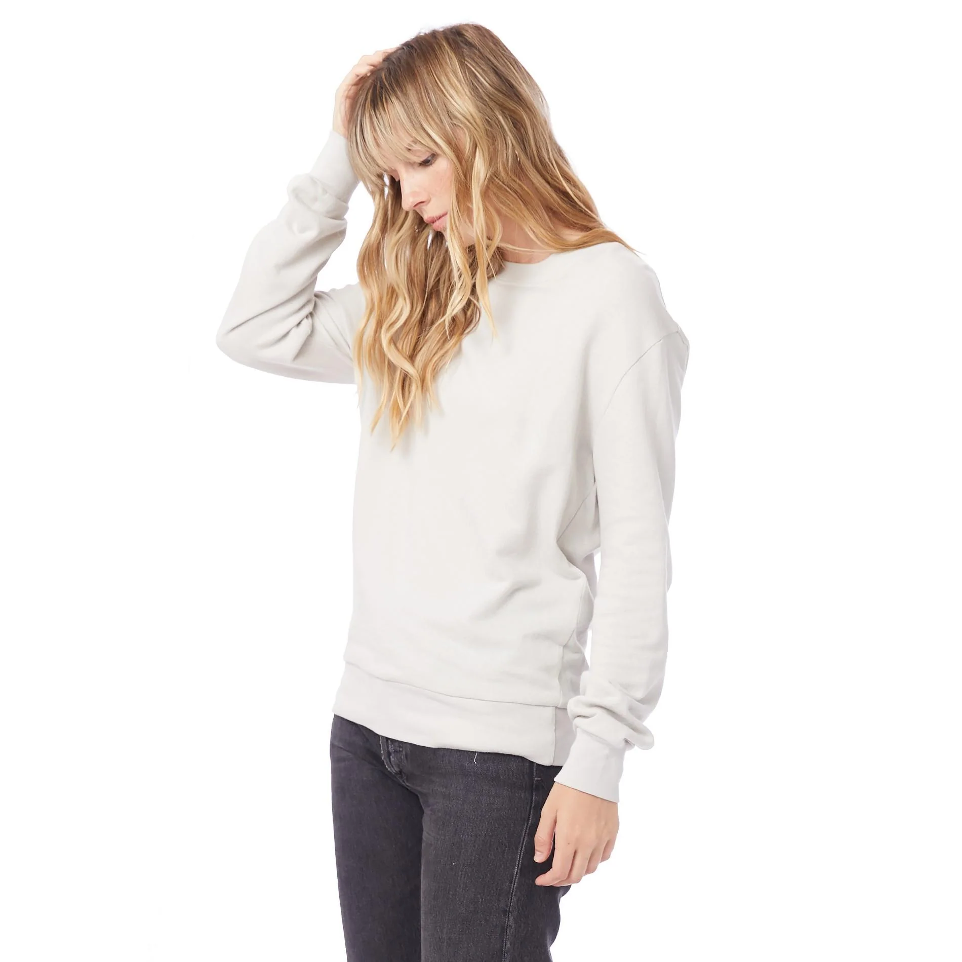 Throwback Washed Terry Sweatshirt (Light Grey) - Image 2
