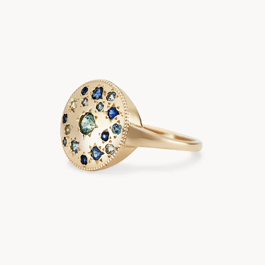 Tie Dye Moonchild Medallion Ring (14K Gold) - Image 3
