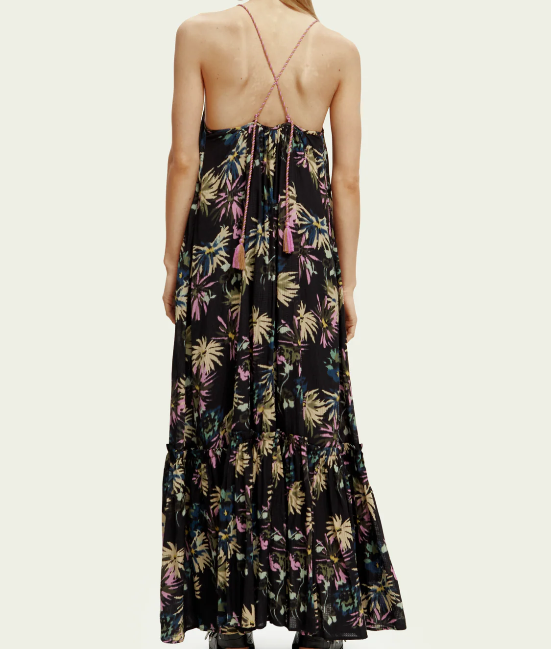 Tiered Strap Maxi Dress (Aster Black) - Image 2