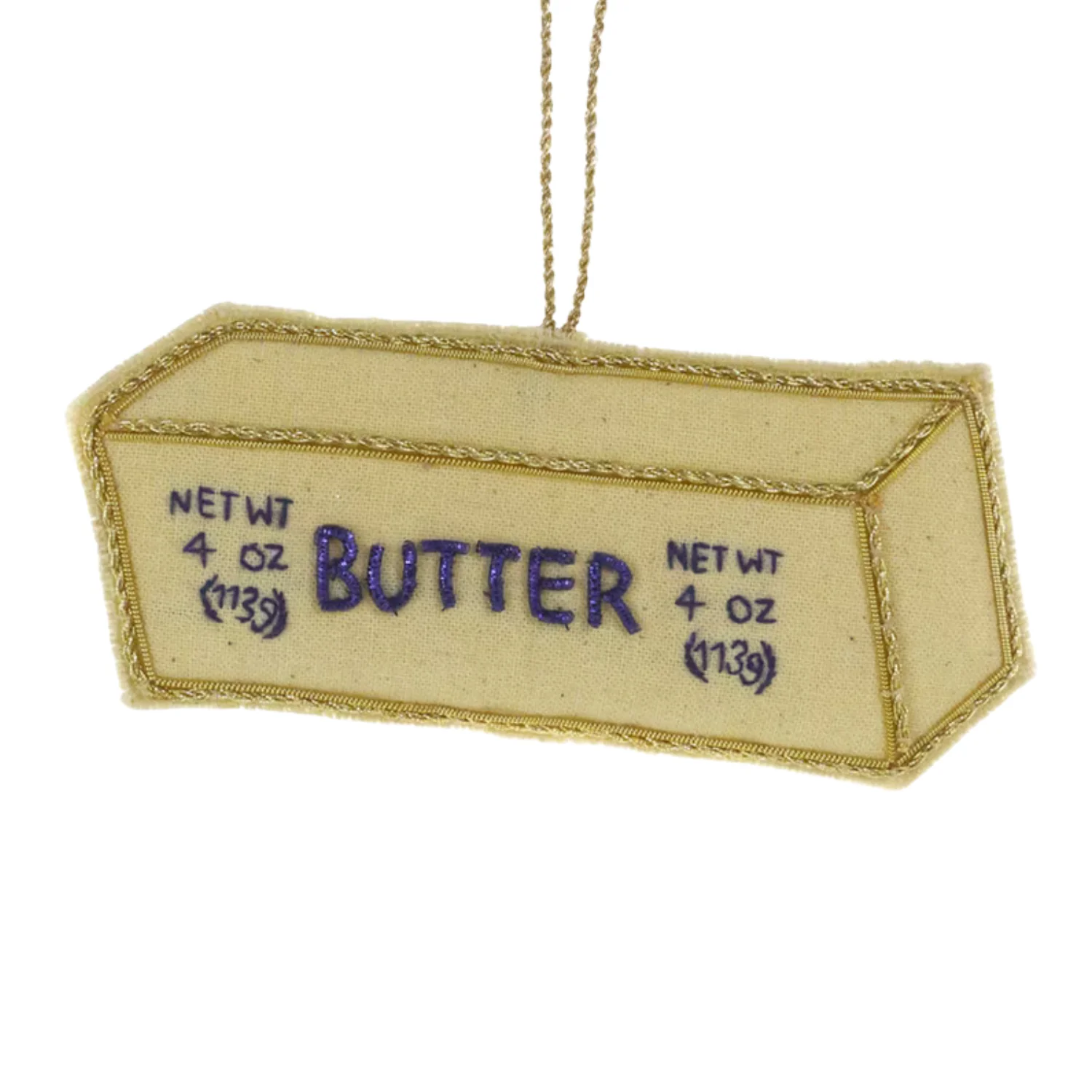 Tinsel Stick of Butter Ornament