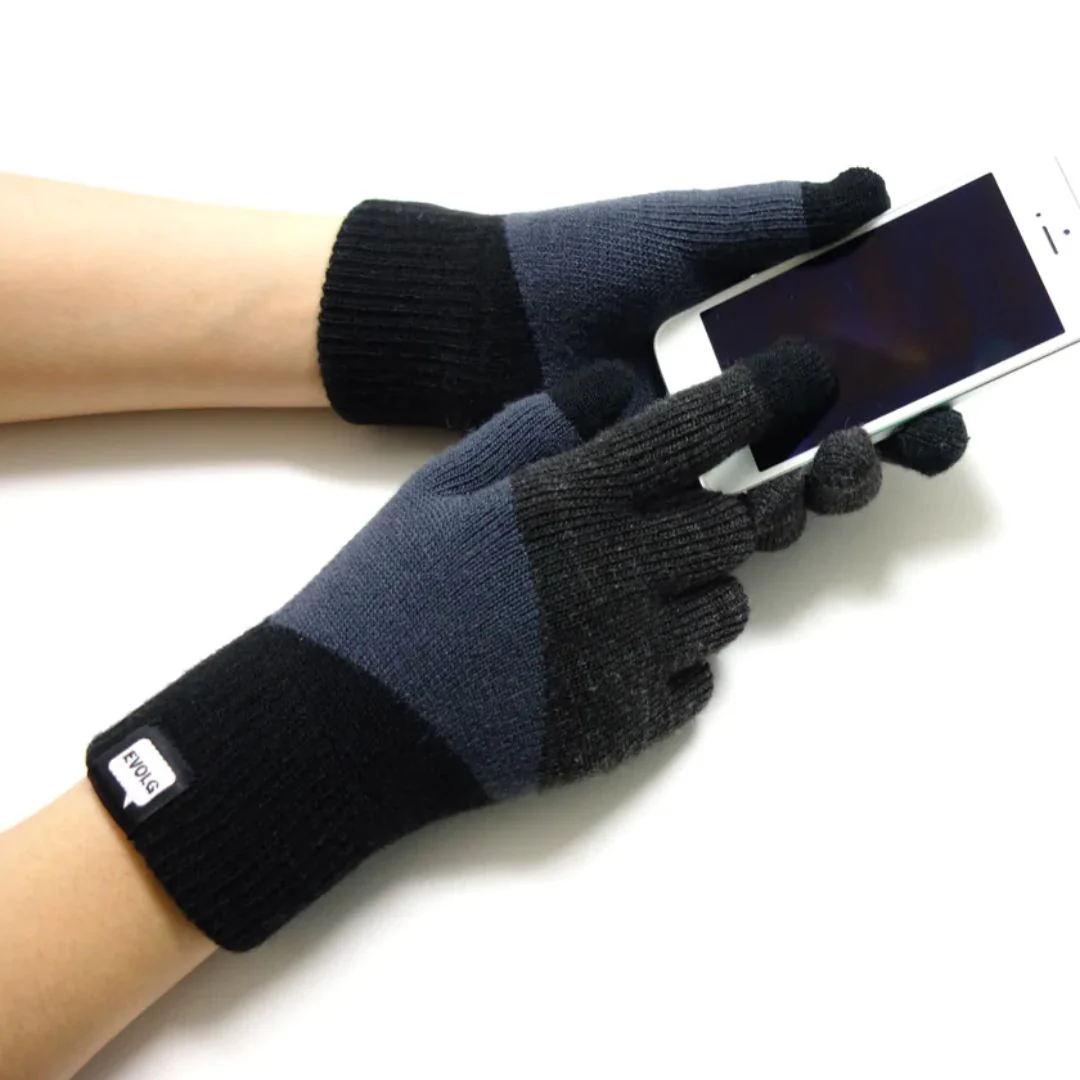 Tori-Co2 Knit Gloves (Black + Gray + Charcoal) - Image 2