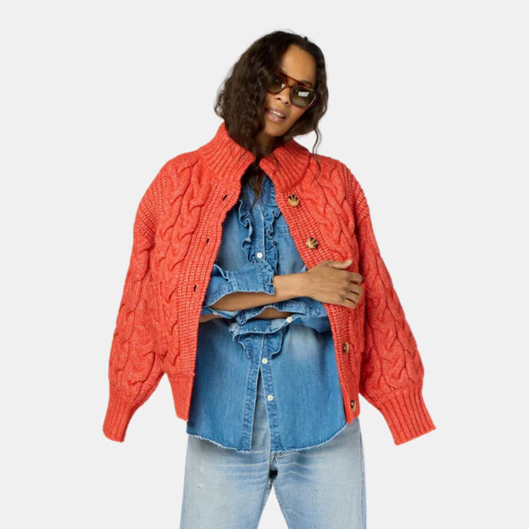 Troy Cable Sweater (Mars Orange) - Image 3