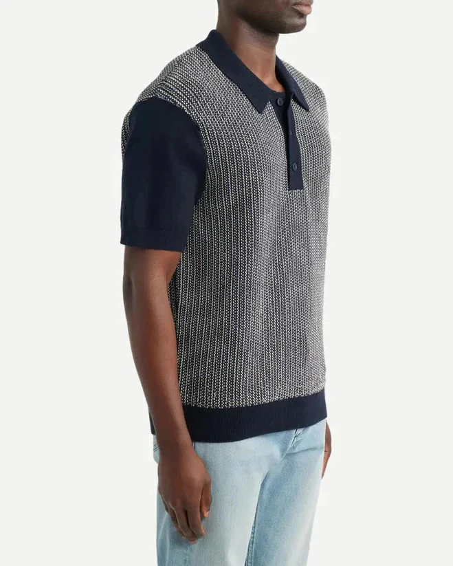 Turin Multi Stripe Polo (Navy) - Image 3
