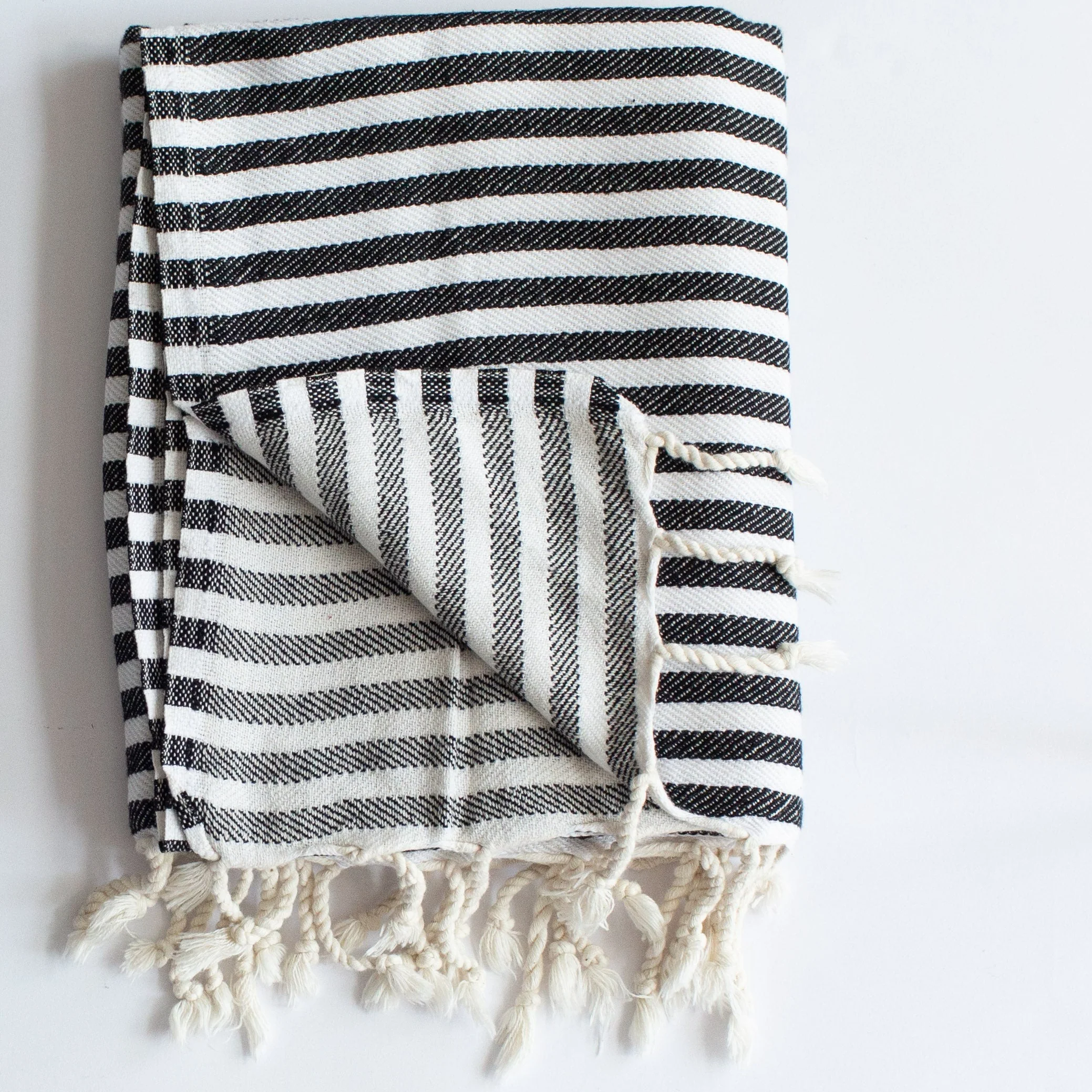 Turkish Towel (Black + White Stripe) - Image 3