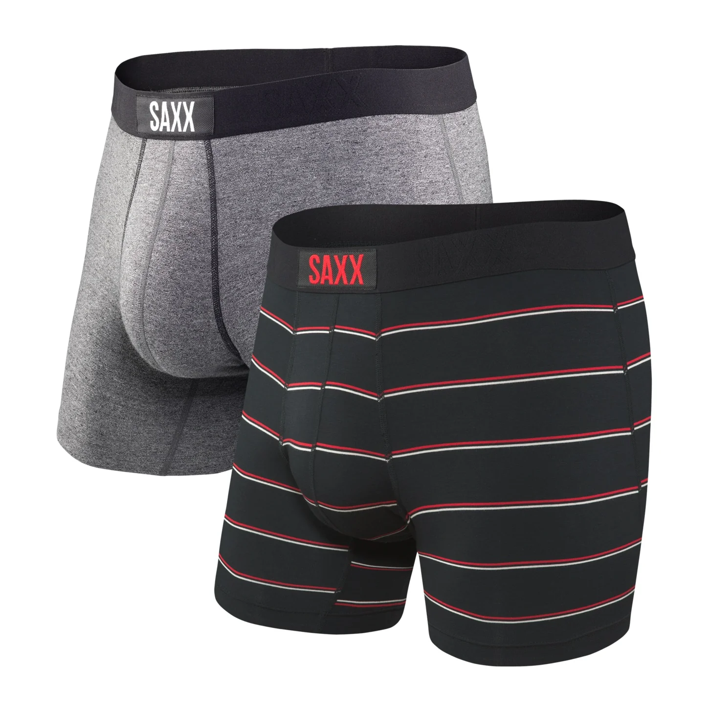 Ultra Boxer Brief Fly 2PK (Grey + Shallow Stripe)