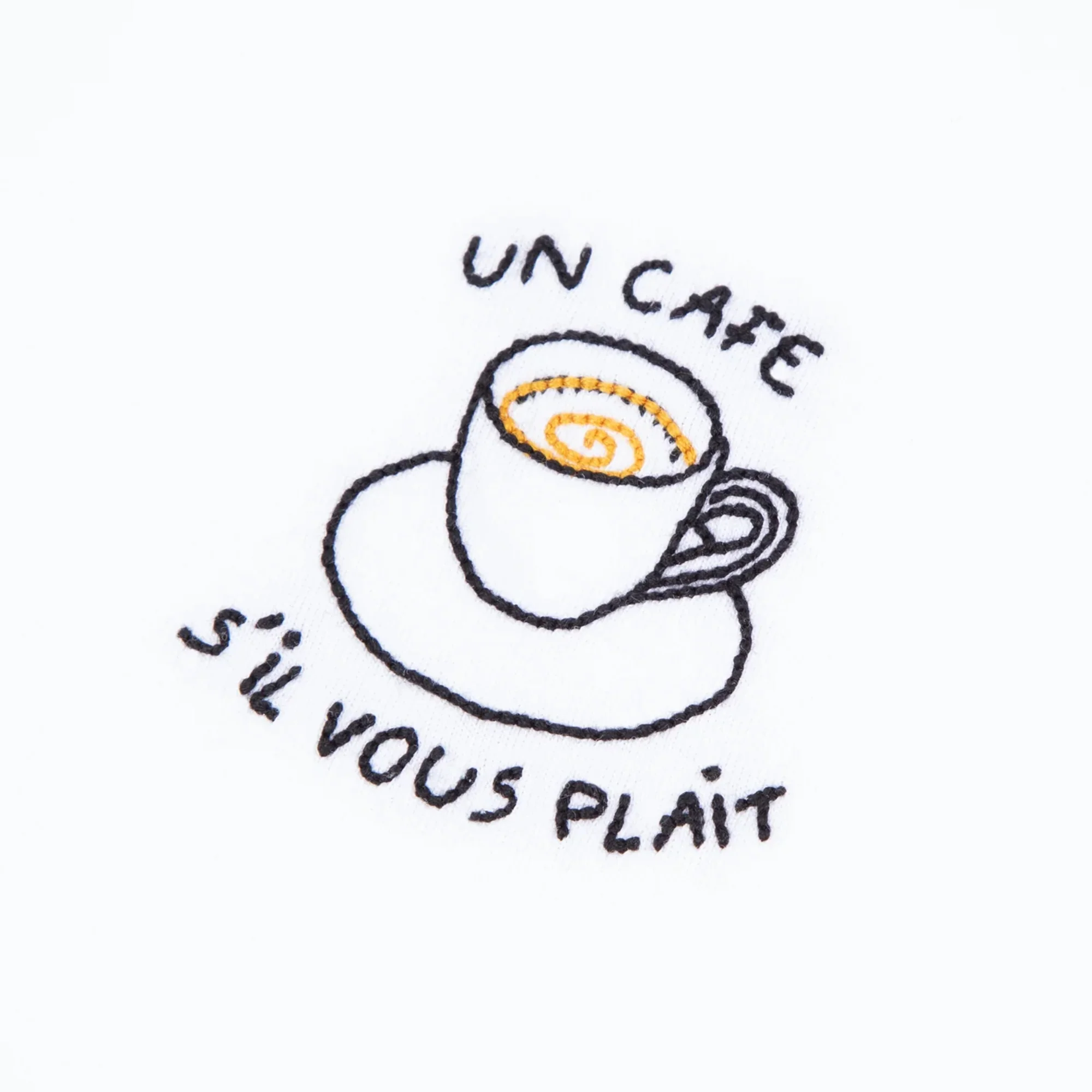 "Un Cafe SVP" Popincourt T-Shirt (White) - Image 2