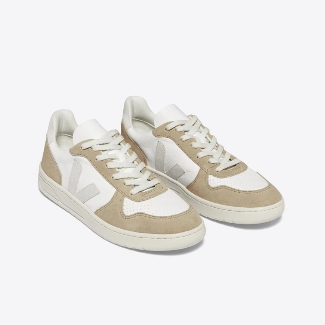 V-10 Chromefree Leather Sneaker (White + Natural + Sahara) - Image 2