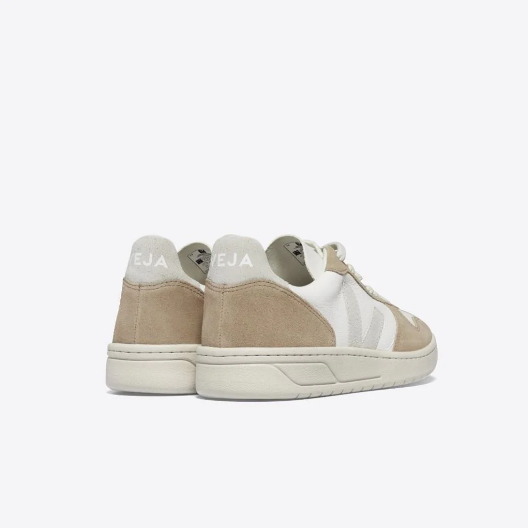 V-10 Chromefree Leather Sneaker (White + Natural + Sahara) - Image 3