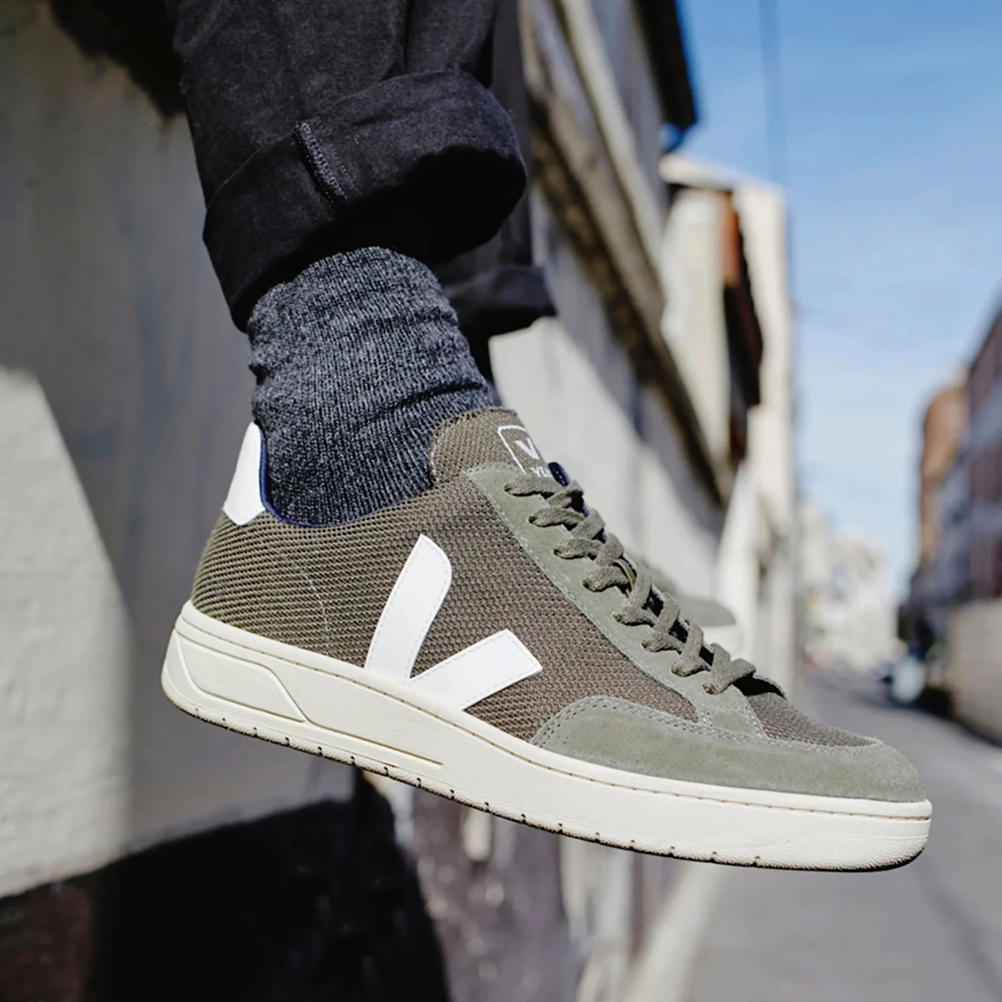 V-12 B-Mesh Sneaker (Olive + White) - Image 4
