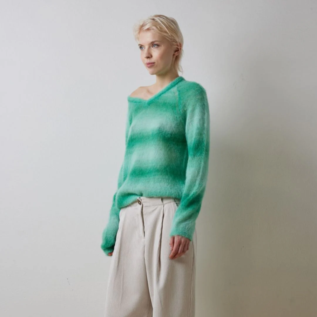 V-Neck Sweater (Smeraldo) - Image 2