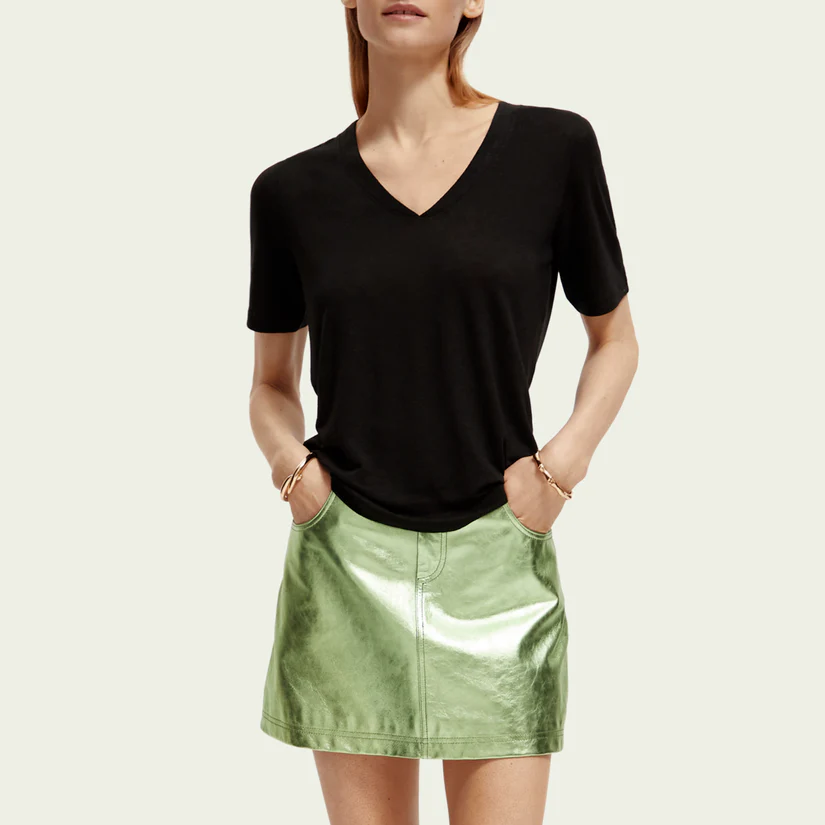 V-Neck T-Shirt (Black) - Image 2