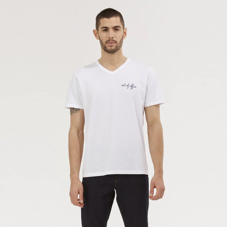 "Out of Office" Aboukir T-Shirt (White) - Image 3