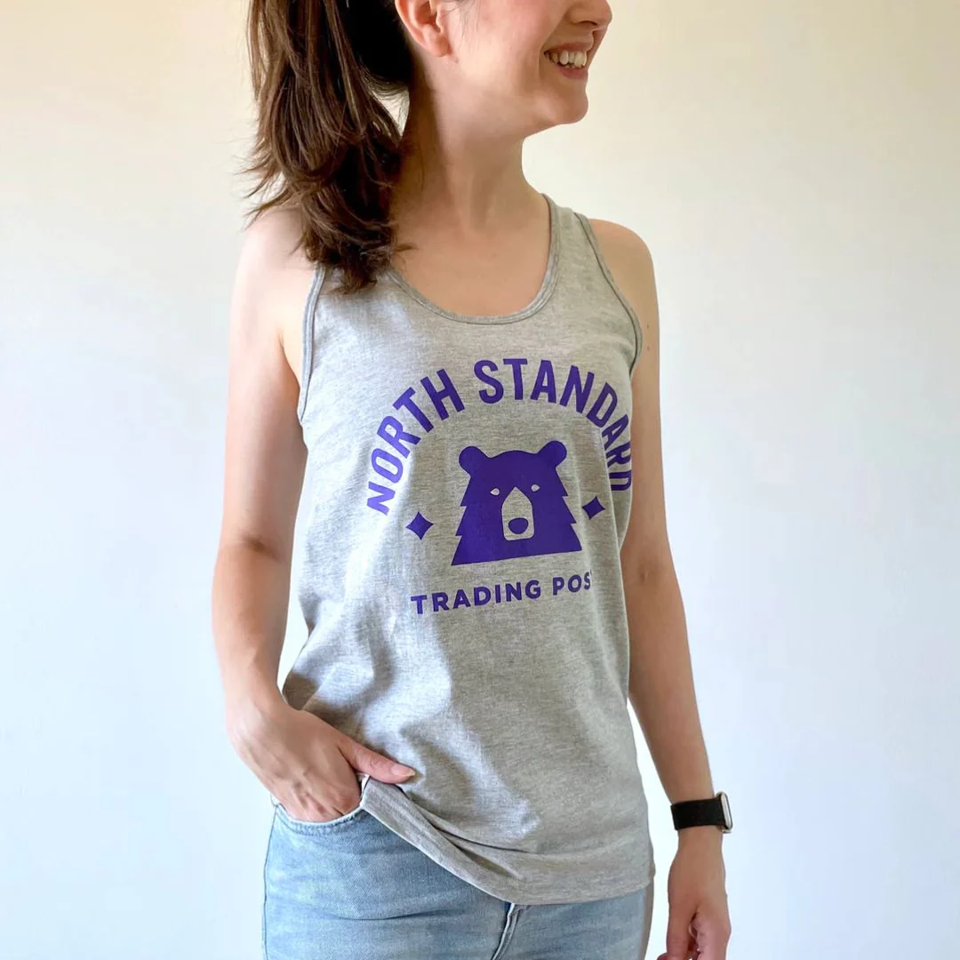 Varsity Tank (Heather Grey + Purple) - Image 2