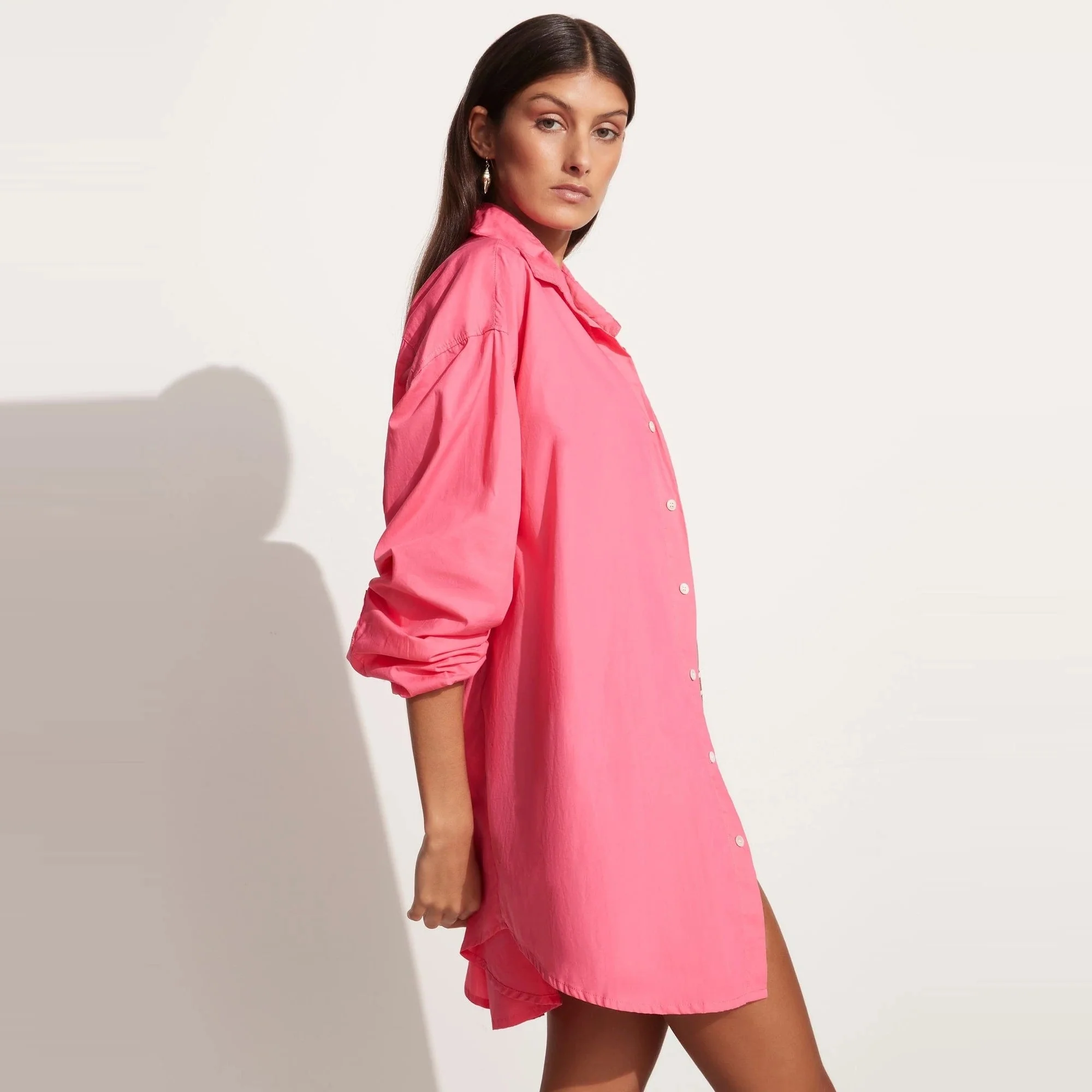 Vega Shirt Dress (Hot Pink) - Image 2