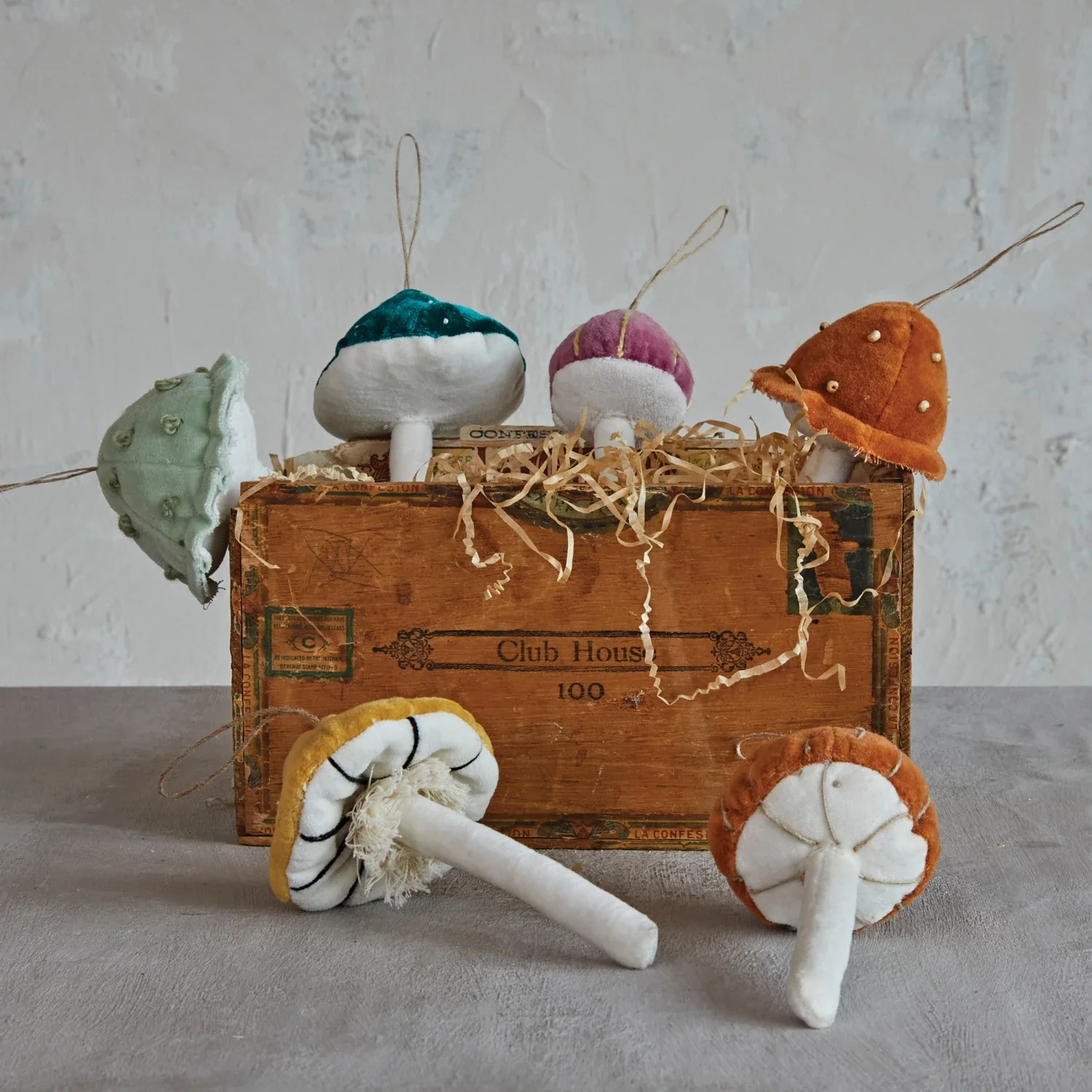 Velvet Mushroom Ornament (Assorted Styles)
