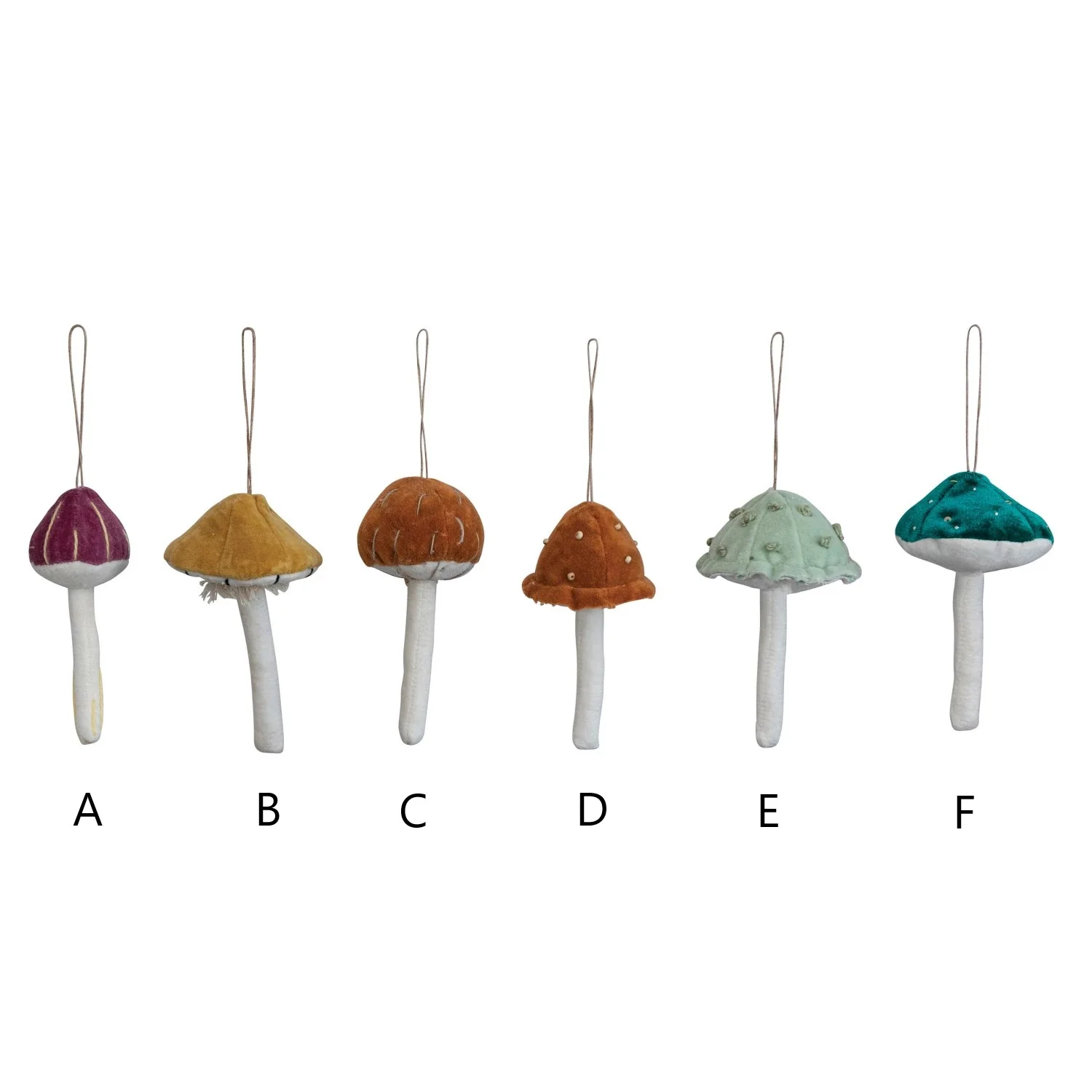 Velvet Mushroom Ornament (Assorted Styles) - Image 2