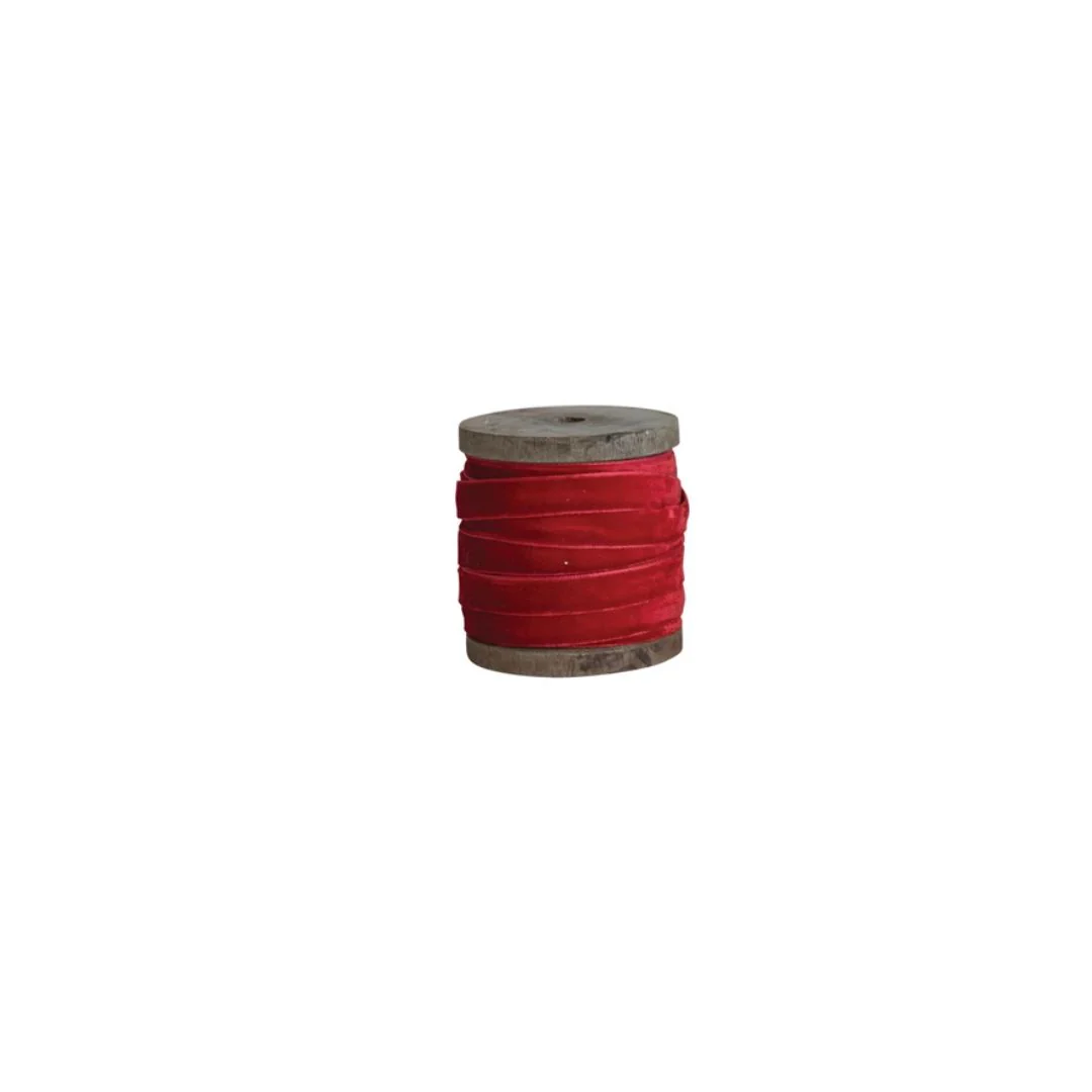 Velvet Ribbon on Wood Spool - Image 6