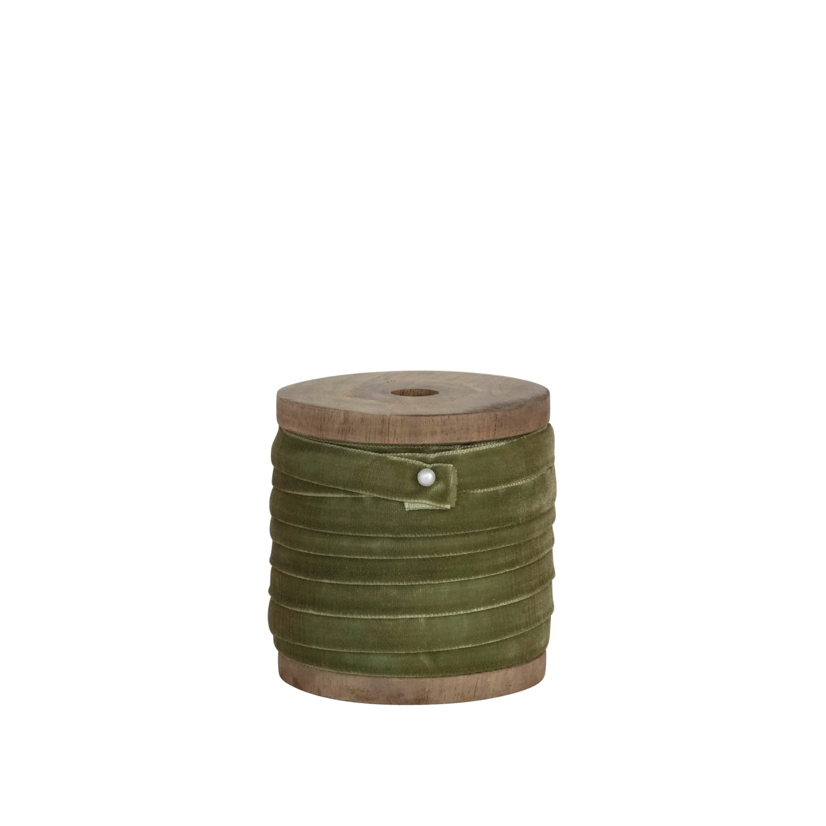 Velvet Ribbon on Wood Spool (Sage)