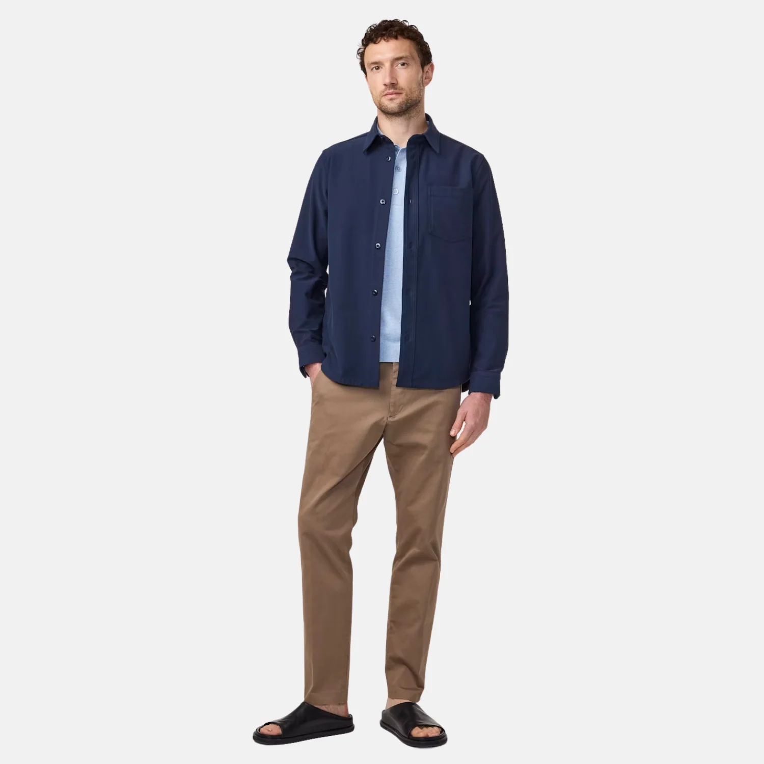Verner 5379 Organic Cotton Blend Overshirt (Navy Blue) - Image 2