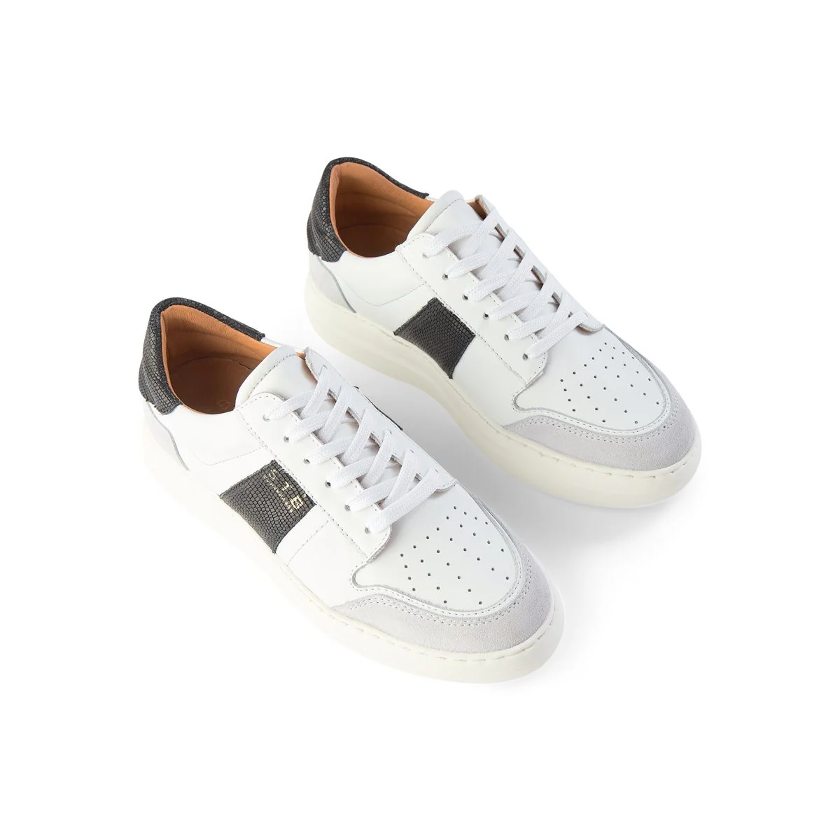 Vinca Leather Sneakers (Black + White) - Image 3