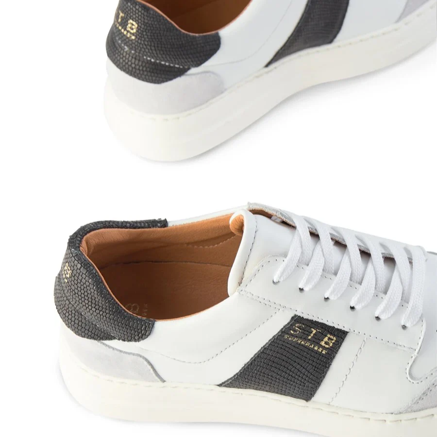 Vinca Leather Sneakers (Black + White) - Image 4