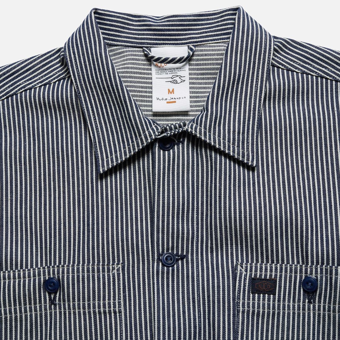 Vincent Hickory Stripe Shirt (Denim) - Image 5