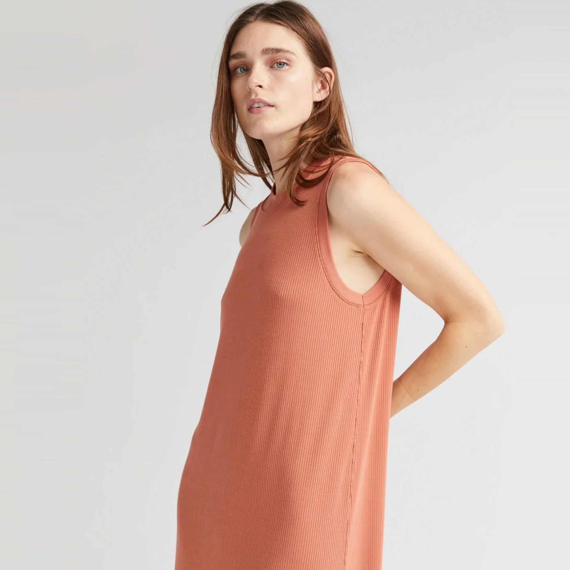 Vintage Rib Column Dress (Copper Coin) - Image 3