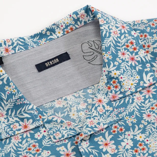 Viscose Rosseau Shirt (Aqua Flowers) - Image 2