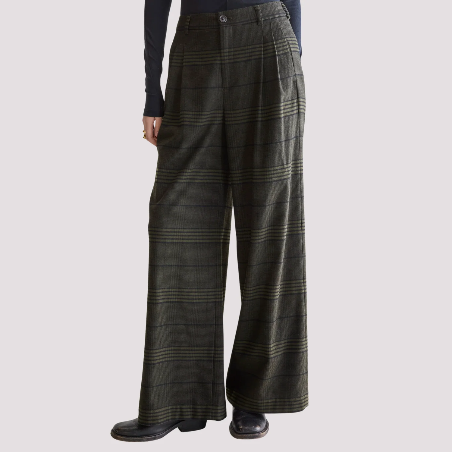 Volkert Wide Tailored Trousers (Check A) - Image 2