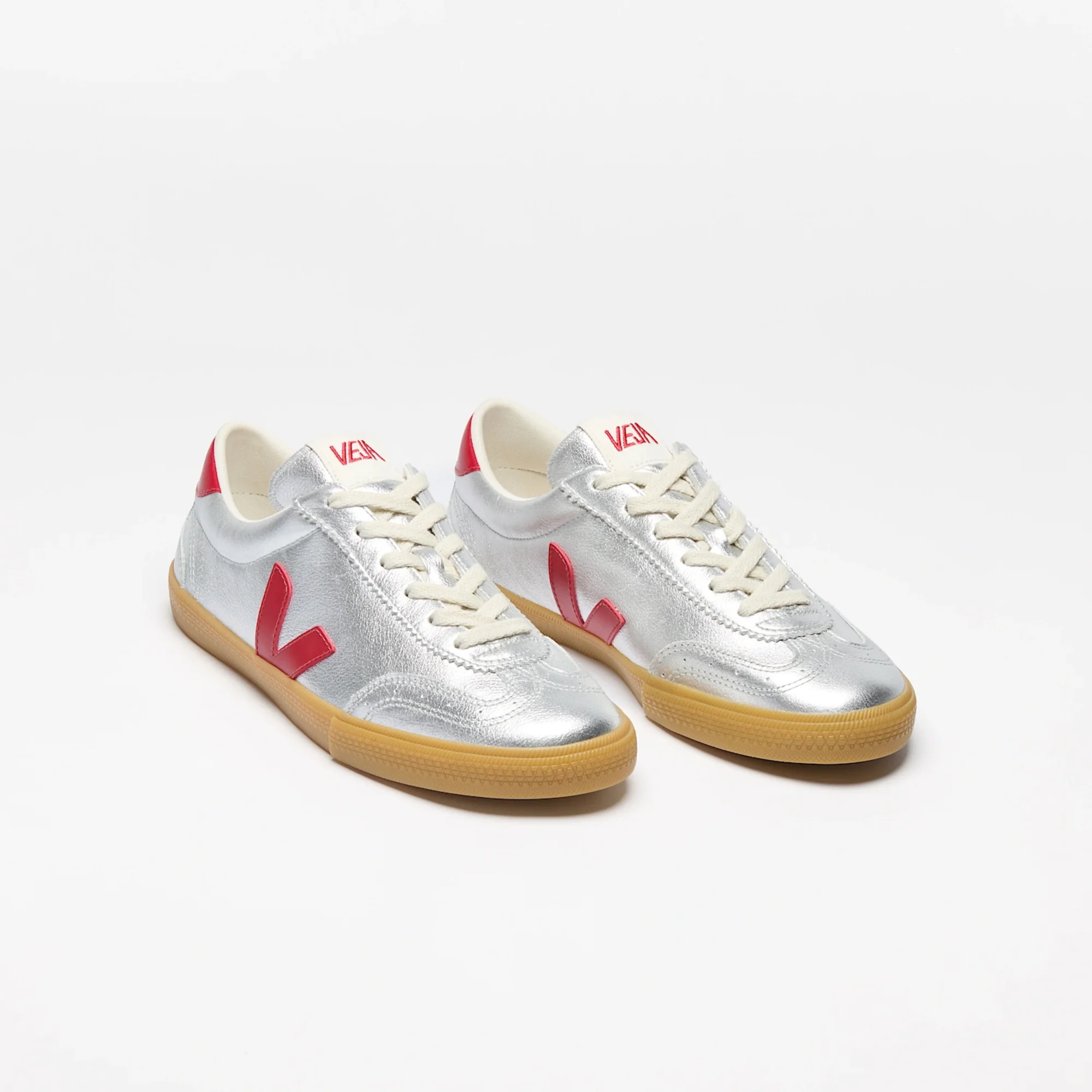 Volley Leather Sneaker (Silver + Pepper) - Image 2