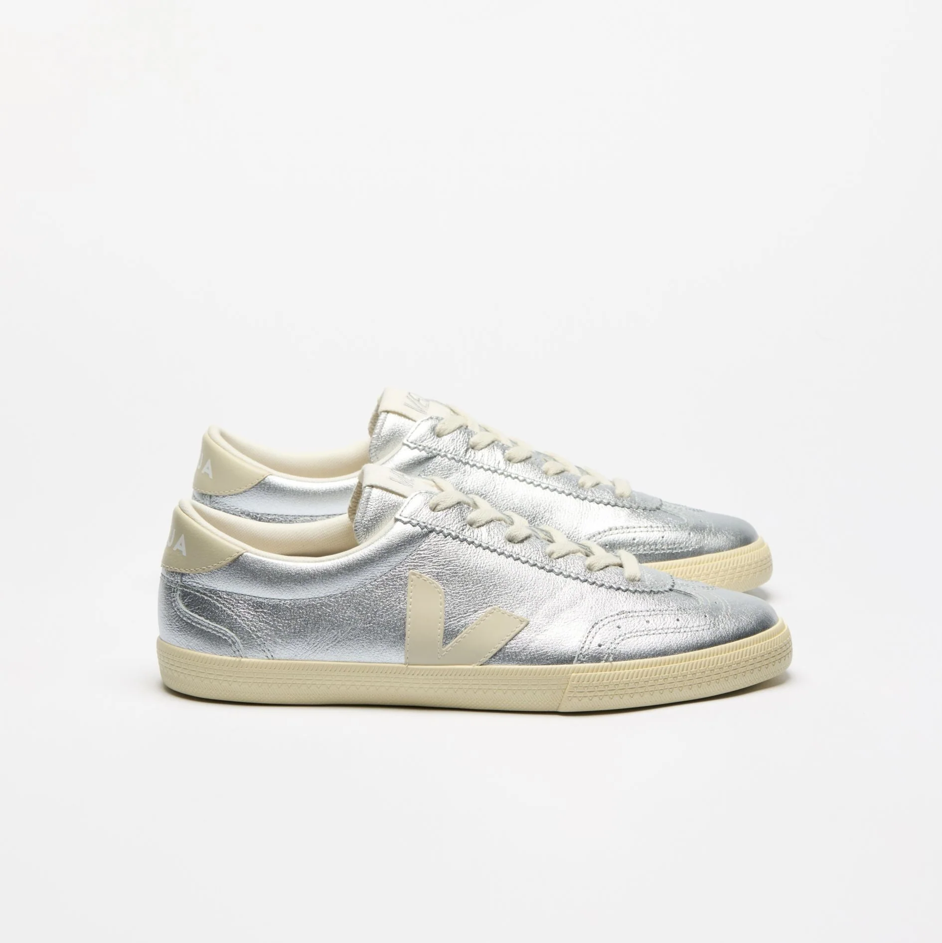 Volley Leather Sneaker (Silver + Pierre)