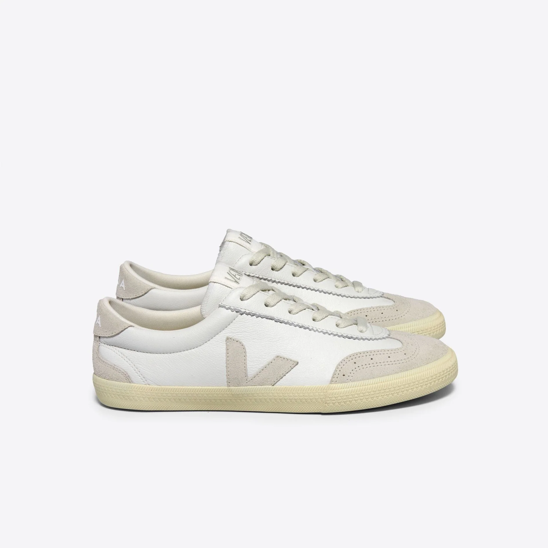 Volley Leather Sneaker (White + Natural)