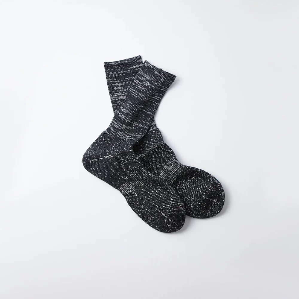 Washi Pile Crew Socks (Black)