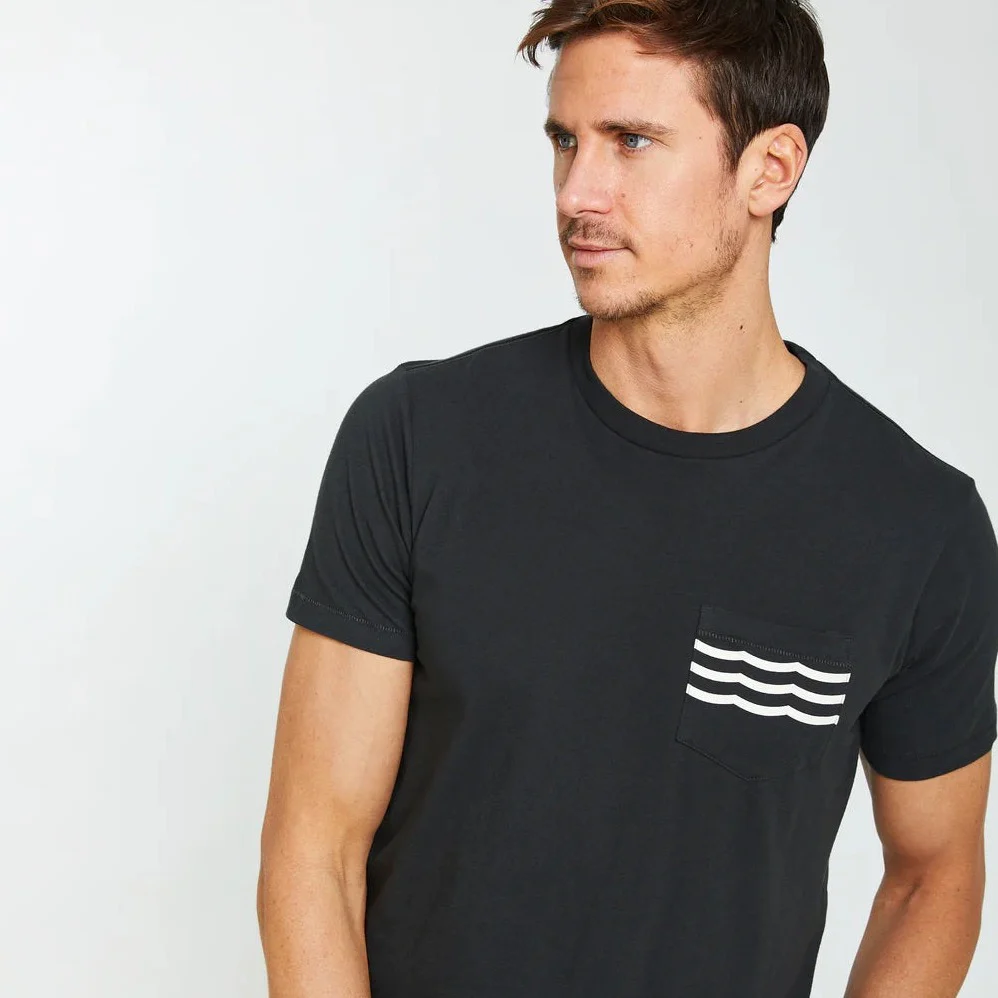 Waves Pocket Tee (Indigo) - Image 2
