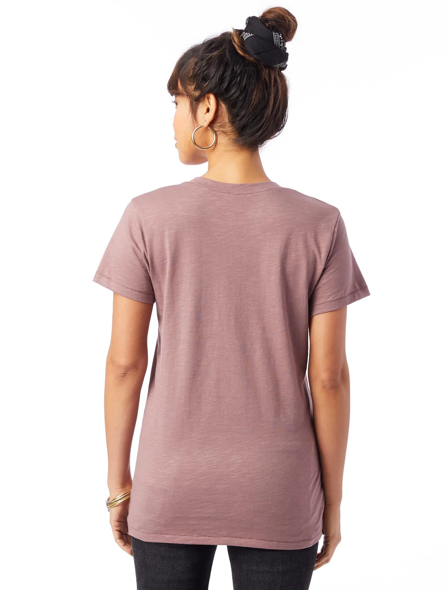 Weathered Slub So Low V-Neck T-Shirt (Vintage Rose) - Image 4
