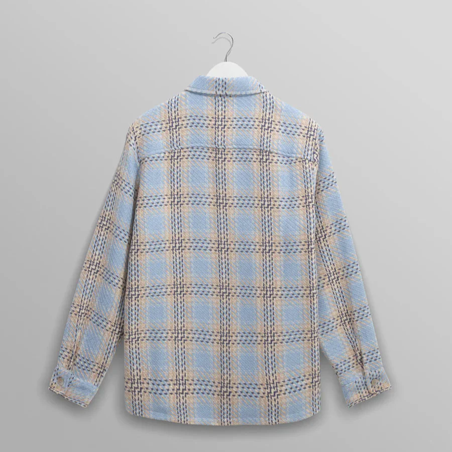 Whiting Overshirt Earl Check (Pale Blue + Ecru) - Image 2