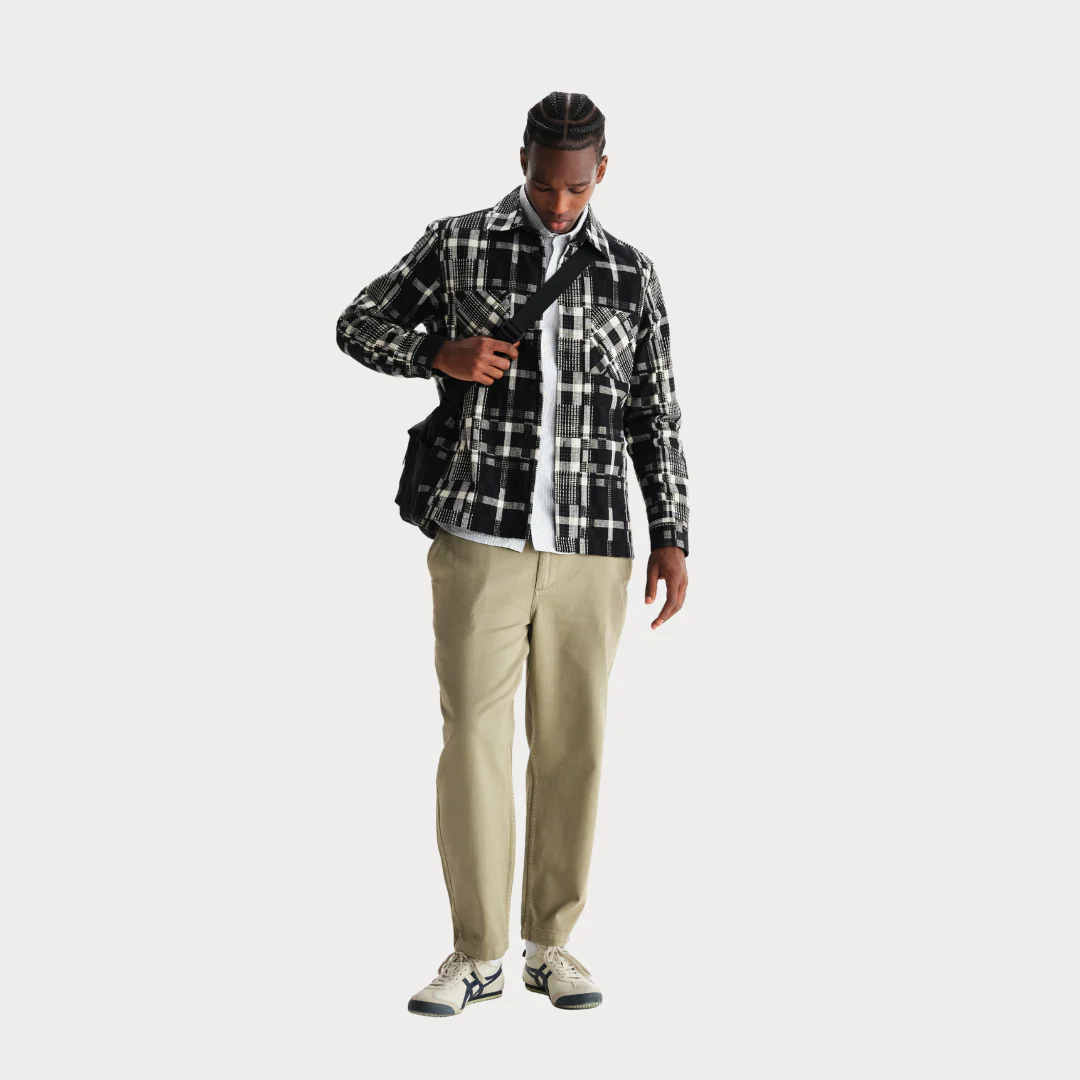 Whiting Overshirt Glitch Check (Black + Ecru) - Image 2