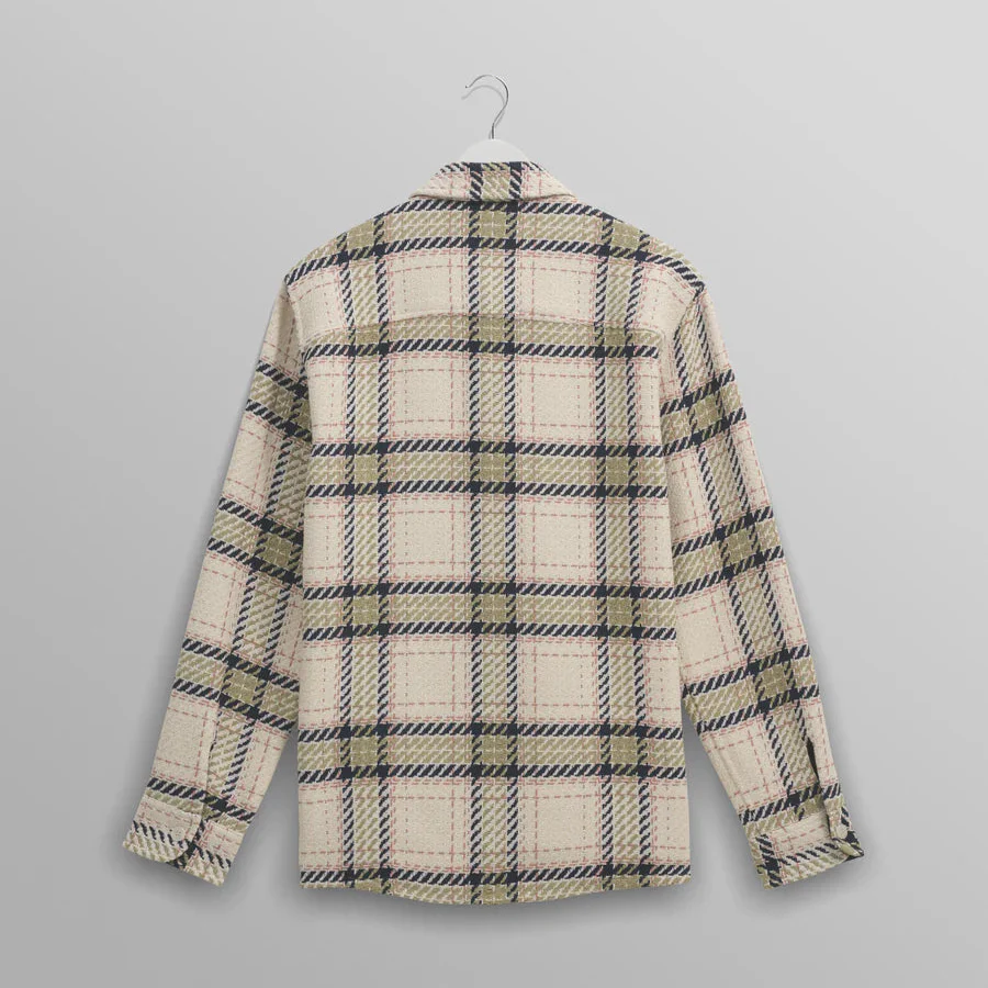 Whiting Overshirt Harp Check (Ecru + Sage) - Image 2