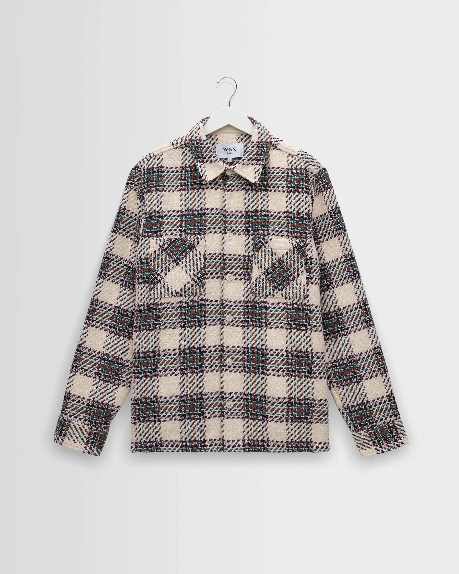 Whiting Overshirt Hutton Check (Ecru + Green) - Image 6
