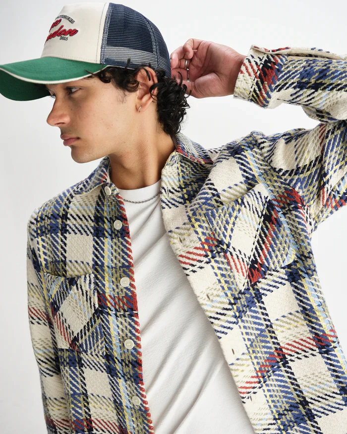 Whiting Overshirt Jazz Weave (Ecru + Multi) - Image 6