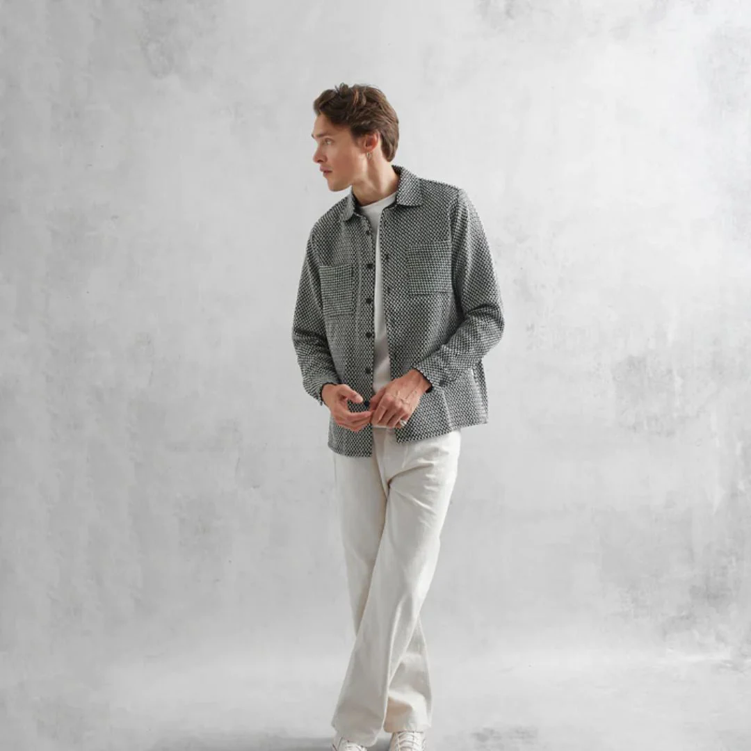 Whiting Overshirt Stepney (Black + Ecru) - Image 2
