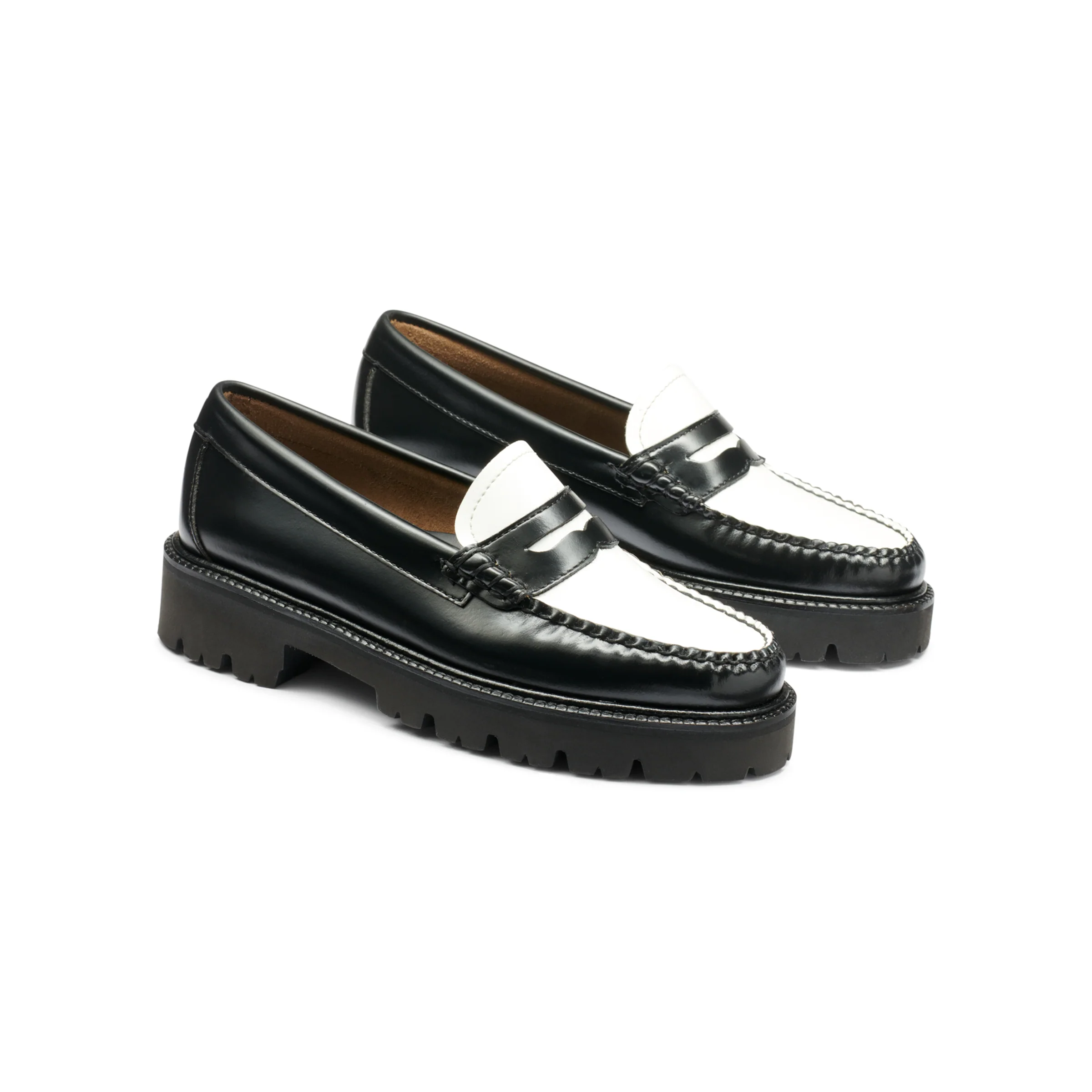 Whitney Super Lug Weejuns Loafer (Black + White) - Image 2