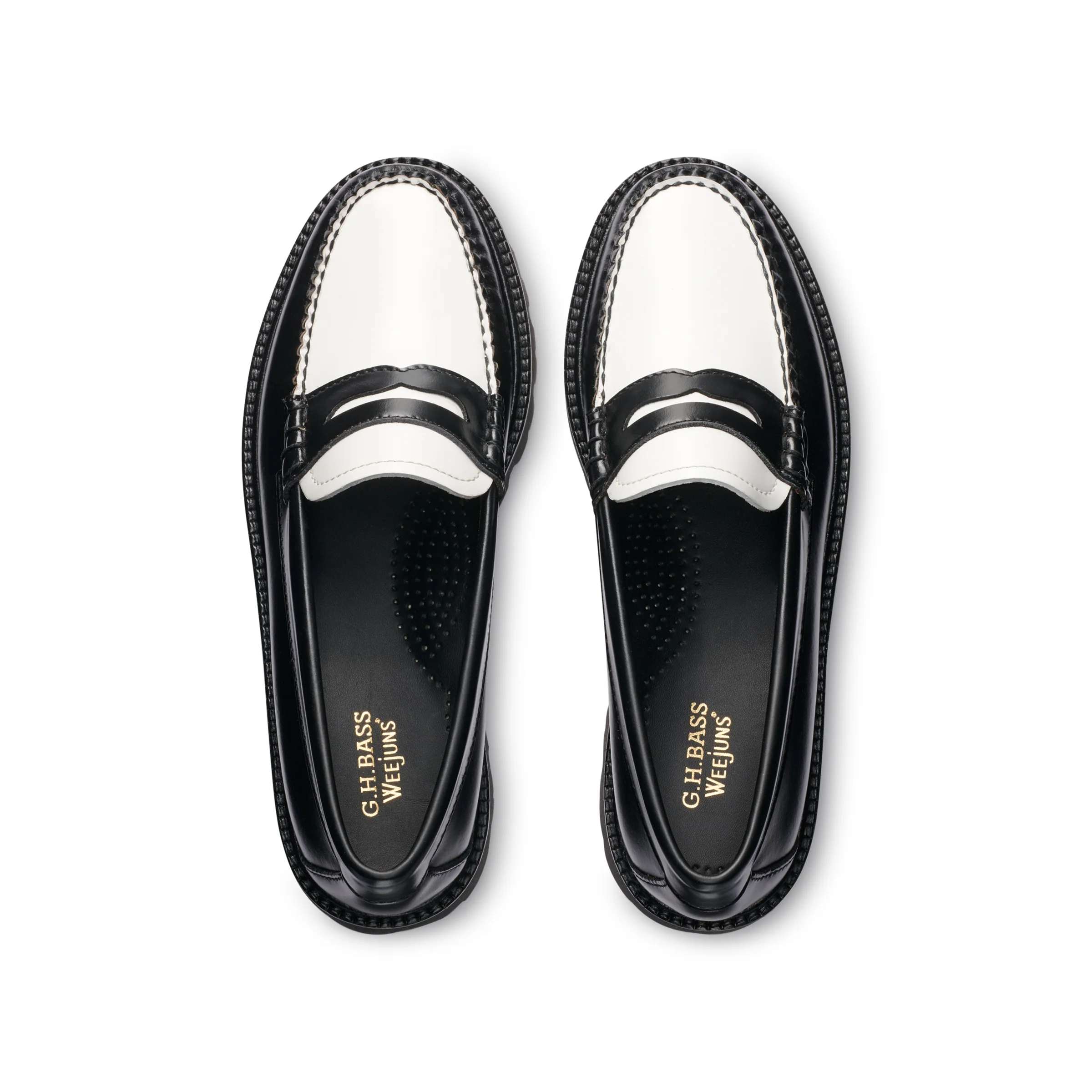 Whitney Super Lug Weejuns Loafer (Black + White) - Image 3